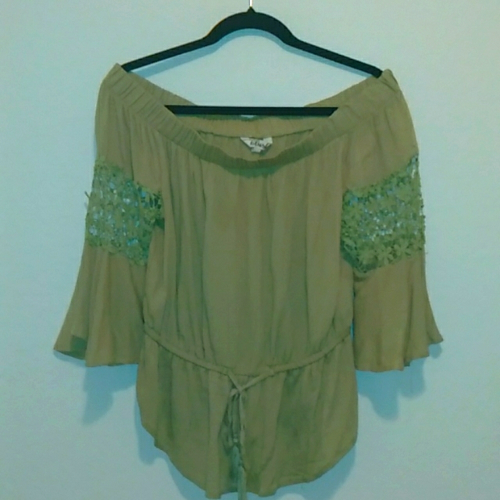 Blush  drop shoulder top